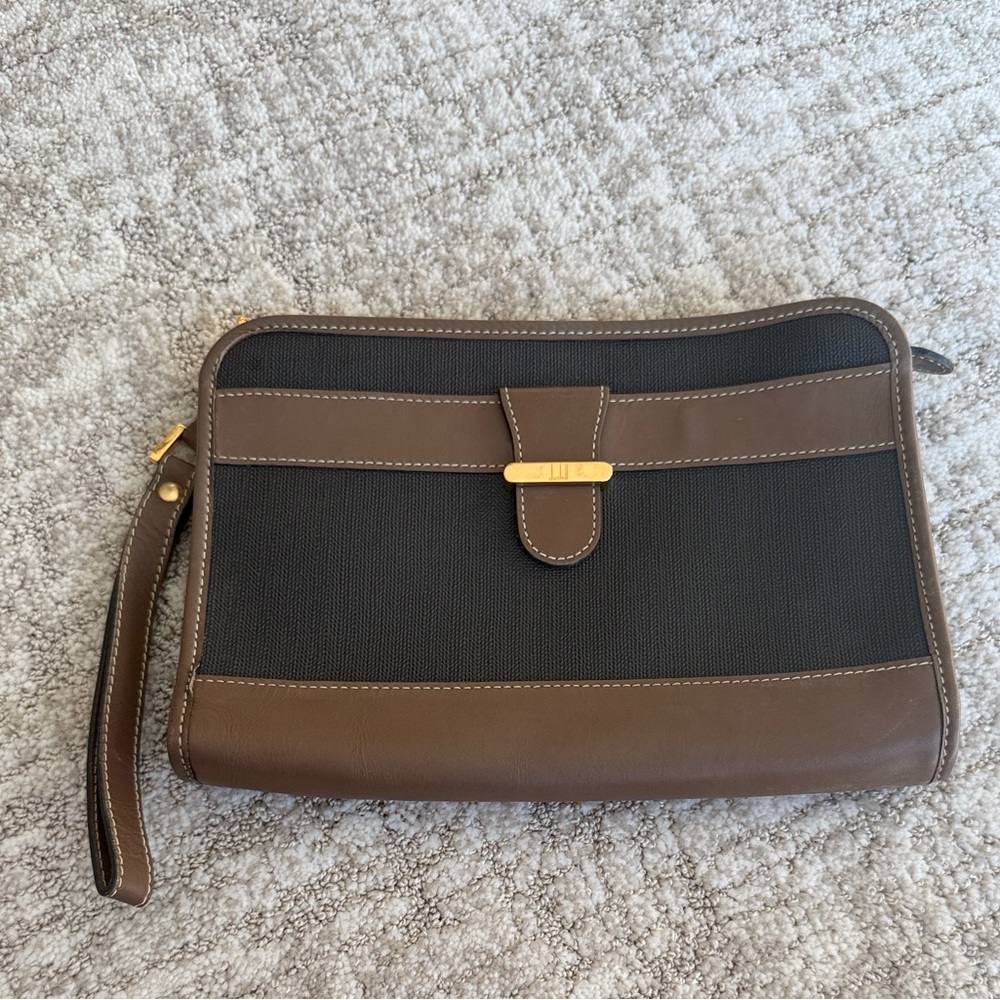 Dunhill Tan and Black Men's Toiletry Bag